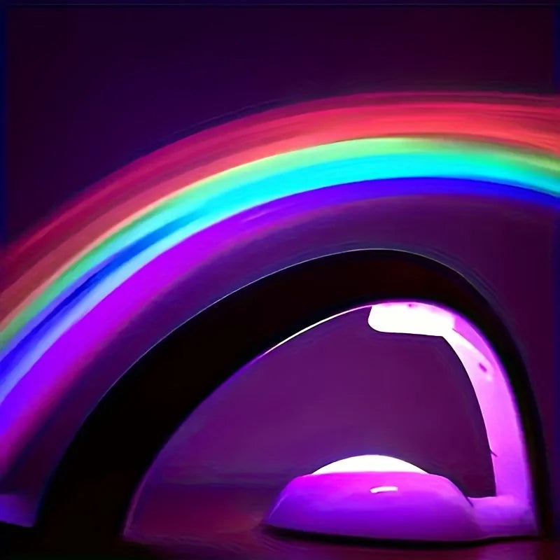 LAMPARA DE PROYECTOR ARCOIRIS RAINBOW LED LIGHTS FUNCIONA CONECTADA Y CON PILAS