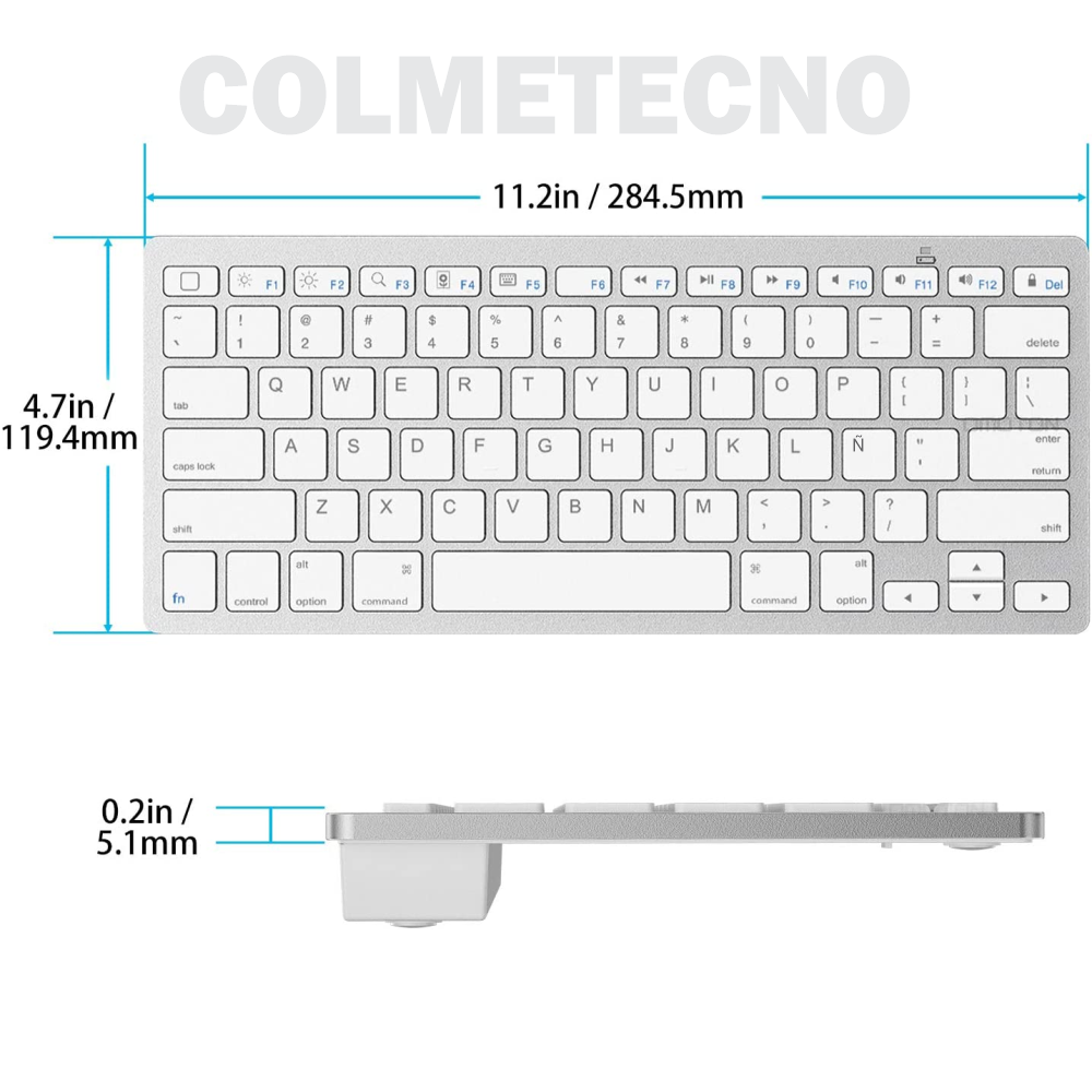 Mini Teclado Inalámbrico Bluetooth Ultra Delgado iPad Pc Ios